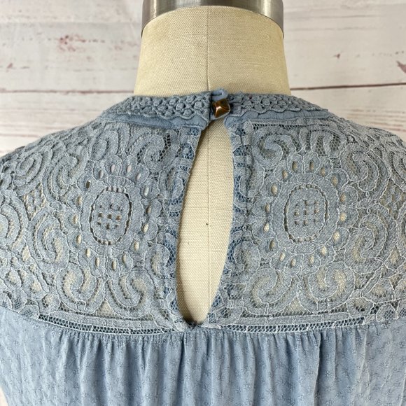 Knox Rose Women's Blue Embroidered Yoke Tank Top Size XS - Picture 4 of 11